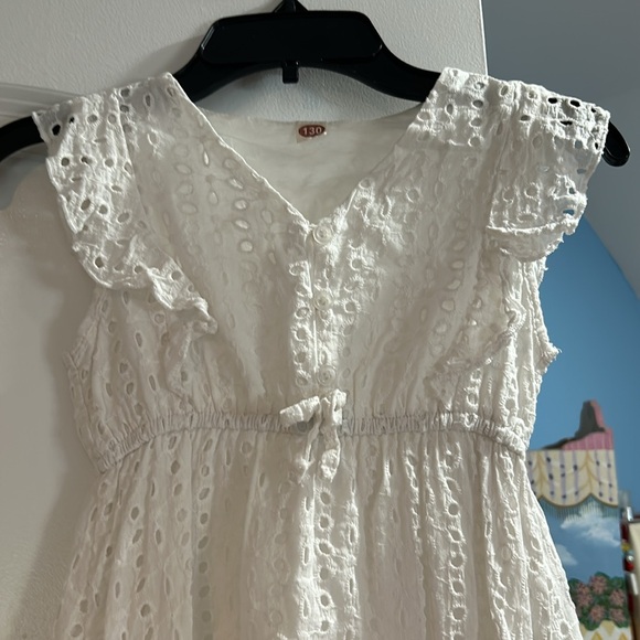 Girls White Eyelet Sundress - Picture 2 of 4